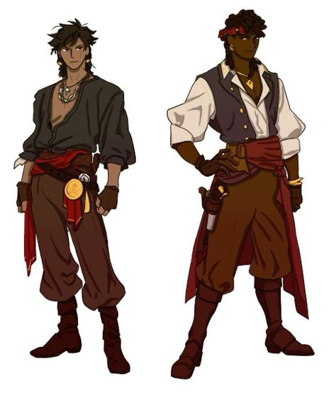 Pirate Outfit, Pirate Art, Cartoon Outfits, Character Design References, Illustration Character Design, Art Challenge, Dnd Characters, Handsome Anime Guys, Character Outfits