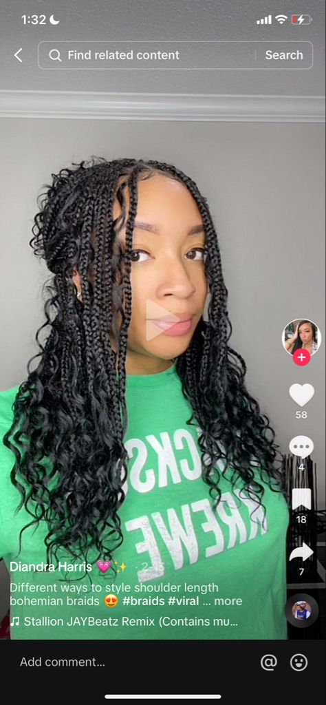 Shoulder Length Bohemian Box Braids, Bohemian Braids Medium Length, Bohemian Braids Shoulder Length, Short Bohemian Knotless Braids With Color, Short Goddess Braids With Color, Shoulder Length Knotless, Short Bohemian Knotless Braids Bob, Knotless Box Braids Medium Shoulder Length, Knotless Bob Braids Hairstyles