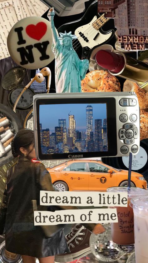 Collage Autumn, New York Dream, Living In America, Dream Of Me, New York Wallpaper, Nyc Baby, Cocoppa Wallpaper, Magazine Collage, Nyc Aesthetic