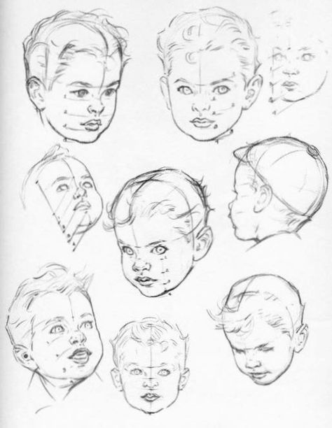 The picture above shows the four divisions for children three years to four years old (the toddler) Baby Face Drawing, Toddler Drawing, 얼굴 드로잉, Children Sketch, Drawing Heads, Baby Faces, Face Sketch, Baby Drawing, Kids Portraits