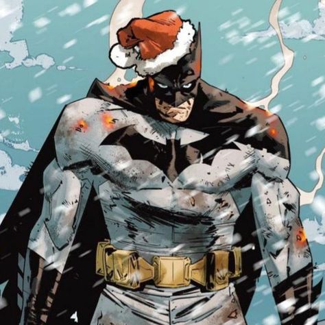 Dc Christmas Icons, Christmas Batman Pfp, Dc Christmas Pfp, Batman Christmas Pfp, Bruce Wayne Pfp, Batman Panels, Pfp Batman, Comic Books For Kids, Christmas Batman