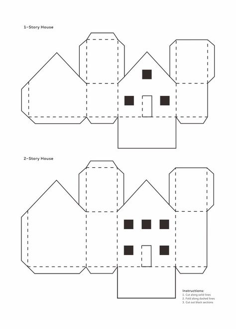 Putz House Patterns Paper House Template, Putz House, Diy Christmas Village, House Template, Glitter Houses, Paper House, Putz Houses, Cardboard House, Christmas Villages