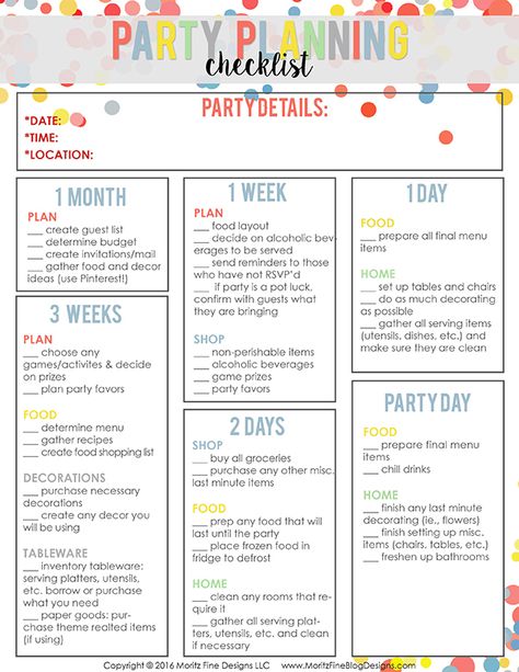 Don't miss a beat at your next party! Use the free printable Party Planning Checklist to ensure you throw the best party ever! Party Planning Checklist Organizing, Party Planning Checklist Printable, Party Planner Checklist, Party Planning List, Event Planning Board, Birthday Party Checklist, Party Planning Business, Planning List, Party Planning Checklist