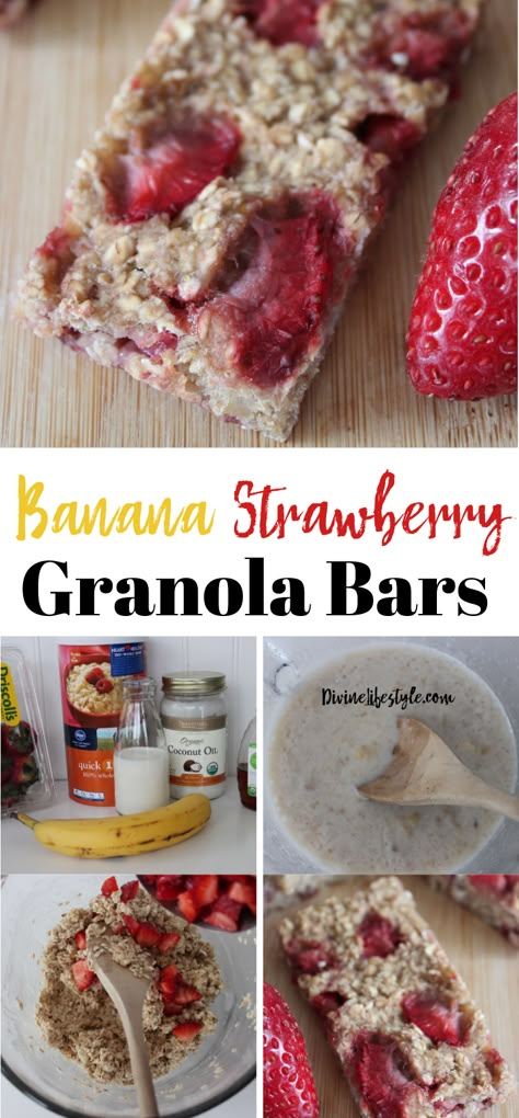 Strawberry Granola Bars, Fruit Granola Bars, Banana Granola Bars, Granola Bar Recipe Chewy, Granola Bar Recipe Healthy, Homemade Granola Bar Recipe, Easy Granola Bars, Strawberry Granola, Calorie Chart