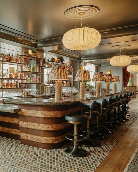 Soho Home | Spotlight on: Soho House Portland ⁠ ⁠ Explore the house via the link in bio.⁠ ⁠ | Instagram Hyatt Zilara Cancun, Coffee Shop Bar, Group Project, Victorian Architecture, Soho House, The Pacific Northwest, Exposed Brick, Mini Bar, Cafe Interior