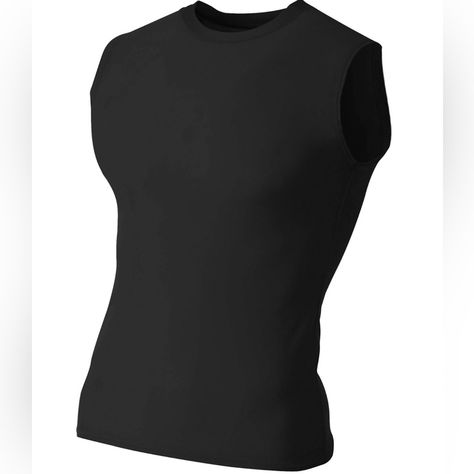 Polyester Compression Sleeveless Tees Black Compression Shirt Women, Compression Shirts Women, Sleeveless Shirt Outfit, Black Compression Shirt, Sleeveless Compression Shirt, Masc Clothes, No Sleeve Shirt, Black Sleeveless Shirt, Compression Tank Top