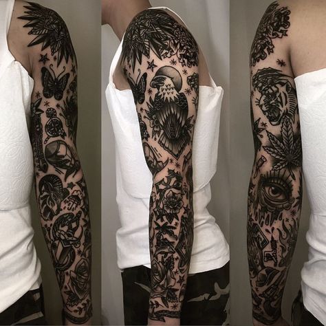 Inner Biceps Tattoo, Traditional Sleeve Tattoo, Biceps Tattoo, 108 Tattoo, Knee Tattoos, Korean Tattoos, Unique Tattoo Ideas, Full Arm Tattoos, Traditional Tattoo Sleeve