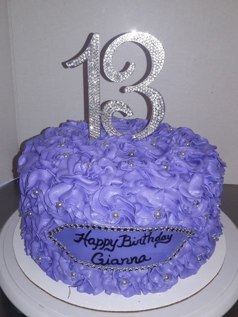 13th birthday Birthday Cakes 13, 13 Cake, 13th Bday Cake, 13 Birthday, 13th Birthday Cake, Tinkerbell Party Theme, Sweet 15 Party Ideas, Purple Birthday Party, Happy Birthday Decor