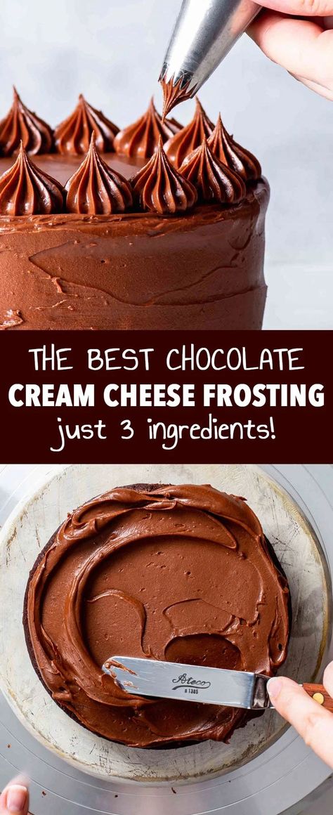 Chocolate Cream Cheese Icing, Chocolate Cake Icing, Chocolate Icing Recipes, Best Chocolate Cupcakes, Chocolate Cream Cheese Frosting, Easy Frosting, Frosting Recipes Easy, Chocolate Frosting Recipes, Recipe Cake