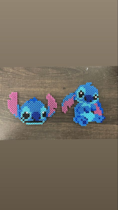 Angel From Lilo And Stitch Perler Beads, Perler Beads Detailed, Pearler Beads Stitch, Beads That You Iron, Stitch Iron Beads, Perler Bead Stitch Pattern, Perler Beads Stitch Disney, Small Stitch Perler Bead Patterns, Stitch Melty Beads