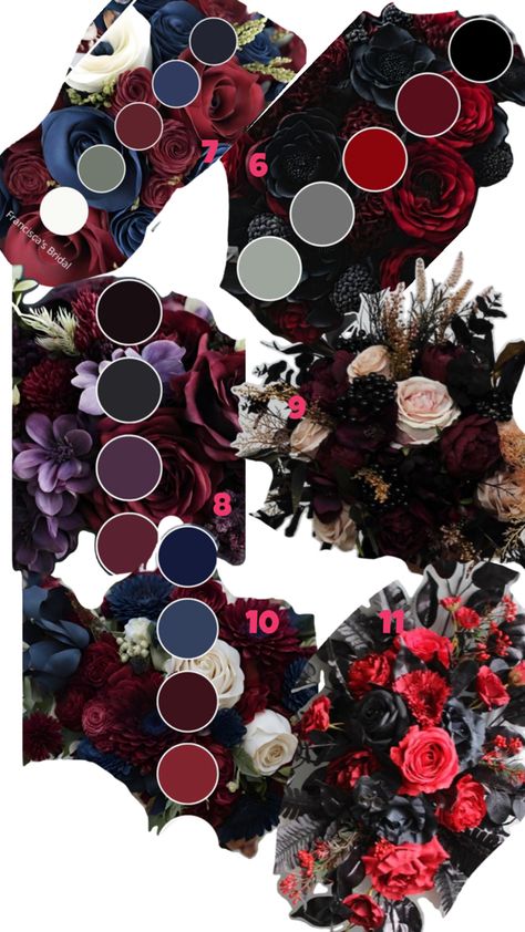 Red Purple Black Wedding Color Schemes, Maroon And Purple Wedding, Black Red And Purple Wedding, Red And Purple Wedding Theme, Purple And Red Wedding Theme, Red Purple Wedding, Purple Black Wedding, Red And Purple Wedding, Orange Purple Wedding