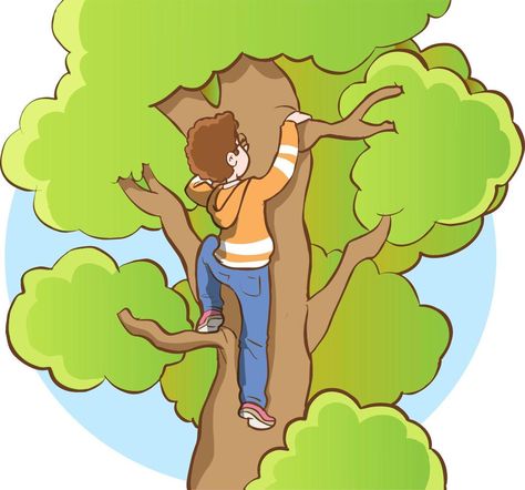 tree climbing boy vector illustration Climbing A Tree Drawing, Climbing Tree Illustration, Climbing Tree Drawing, Climb Drawing, Climbing Drawing, Climbing Illustration, Cartoon Up, Climbing A Tree, Bridge Drawing