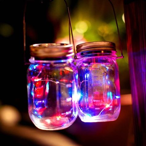 1 Pack LED Fairy Light Solar Jar Color Changing Home Garden Decor Canning Decor, Lid Lights, Mason Jar Fairy Lights, Mason Jar Garden, Solar Mason Jars, Hanging Solar Lights, Mason Jar Lid, Led Fairy String Lights, Deck Party