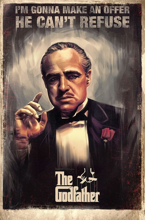 Vintage Film Posters Classic Movies, The Godfather Art, The Godfather Wallpaper, The Godfather Poster, Godfather Quotes, Classic Films Posters, Hollywood Art, Film Posters Art, Iconic Movie Posters