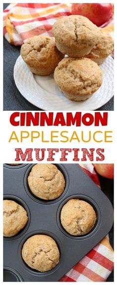 These delicious Cinnamon Applesauce Muffins are sweetened with applesauce and spiced with cinnamon. And they make a simple breakfast or snack for those busy on-the-go mornings! @MomNutrition Cinnamon Applesauce Muffins, Kids Muffins, Apple Cinnamon Oatmeal Muffins, Cinnamon Oatmeal Muffins, Cinnamon Applesauce, Delicious Muffins, Applesauce Muffins, Cinnamon Oatmeal, Simple Breakfast