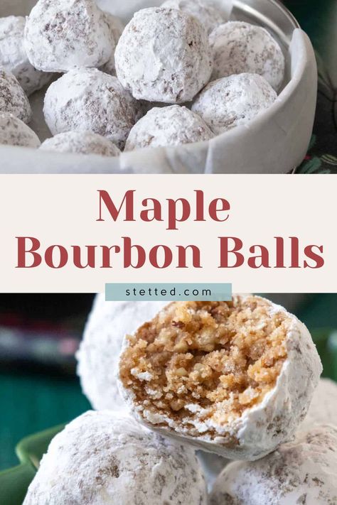 Roll through the week with these bite-sized Maple Bourbon Balls! Maple syrup and bourbon make the best duo. Experience the playful twist of a classic favorite. Kentucky Bourbon Balls Recipe, Maple Balls Recipe, Kentucky Bourbon Balls, Bourbon Balls Kentucky, Bourbon Balls Recipe Easy, Booze Balls, Mac Recipes, Bourbon Balls Recipe, Christmas Cookie Tray