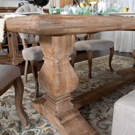 Solid Mango Wood Dining Table w/ Oak Finish | Jerome's Farm House Dinning Table, Rustic Wood Dining Table The Home Depot, Distressed Wood Dining Table, Farm House Dinning Table Set, Farmhouse Dining Room Set, Traditional Dining Room Furniture, Rustic Beams, Mango Wood Furniture, Mango Wood Dining Table