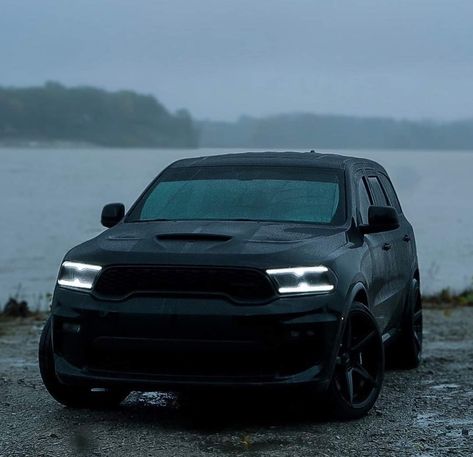 Blacked Out Dodge Durango, Dodge Hellcat Durango, Blacked Out Durango, Dodge Durango Blacked Out, Dodge Durango Aesthetic, Trackhawk Aesthetic, Black Dodge Durango, Dodge Trackhawk, Dodge Durango Hellcat