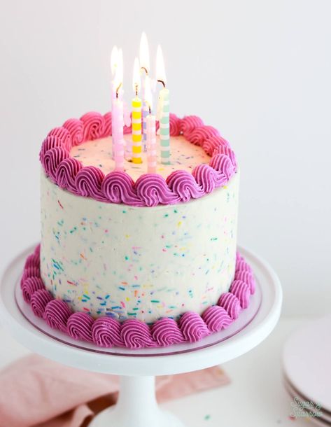 Funfetti Buttercream Recipe - Sugar & Sparrow Birthday Cake Decorating Ideas, Cake Decorating Ideas, A Birthday Cake, Sprinkle Cake, Simple Birthday, Funfetti Cake, Buttercream Recipe, Easy Cake Decorating, Pretty Birthday Cakes