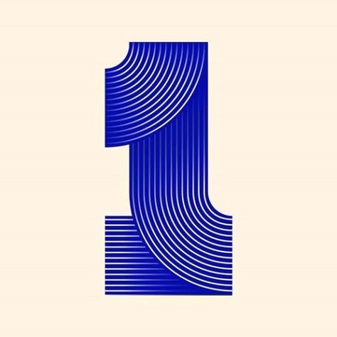 Number Graphic Design Typography, Number Illustration Typography, Number Ideas Design, 1 Typography Number, One Logo Design Number, Logo With Numbers Graphic Design, Numbers Typography Design, Number 1 Typography, Number 1 Design Graphics