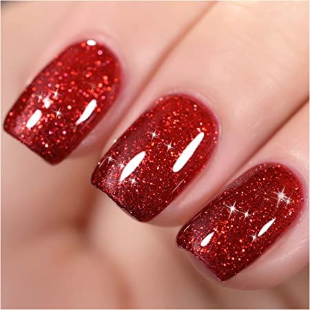 Ruby Nails, Glitter Gel Nail Polish, Red Jelly, Glitter Gel Nails, Nail Bed, Nail Lamp, Nail Polish Sets, Red Diamond, Glitter Gel