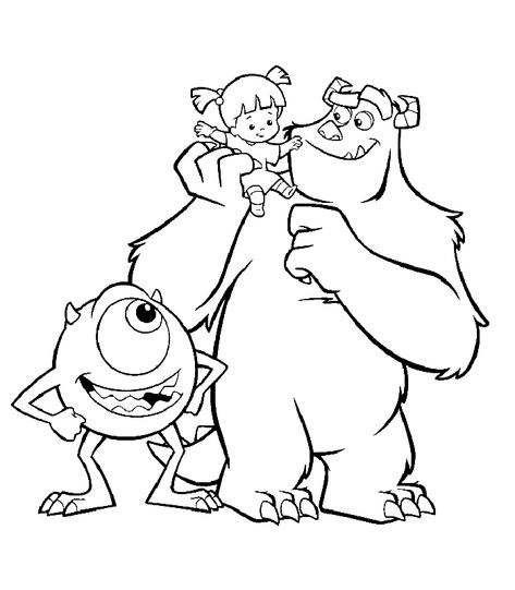 Monsters Inc Coloring Pages Monsters Coloring Pages, Mike And Sulley, Monster Coloring Pages, Disney Monsters, Monsters University, Disney Colors, Paddington Bear, Cartoon Coloring Pages, Halloween Coloring Pages