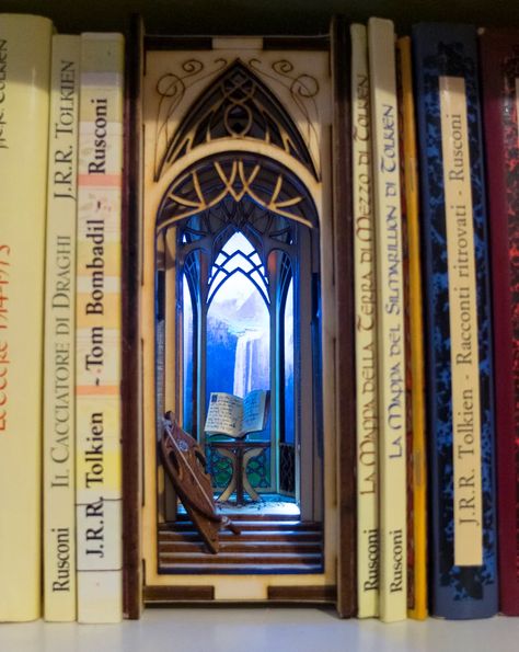 In this edition of Book Lovers Wish List, we’ve discovered the best book nook bookshelf inserts. These one of a kind, handcrafted, and in many cases customizable, book nook bookshelf inserts feature magical settings ranging from secret gardens and alleyways to libraries and reproductions of real-life paintings, plus more. Take your bookshelf to the next level with these amazing diorama book nook bookshelf inserts. #booknookbookshelfinserts #booknooks #bookshelfinserts Bookshelf Insert, Portugal Cities, Bookshelf Art, Small Bookshelf, Book Shelf, Book Nooks, Shadow Boxes, Wooden Furniture, Beautiful Architecture