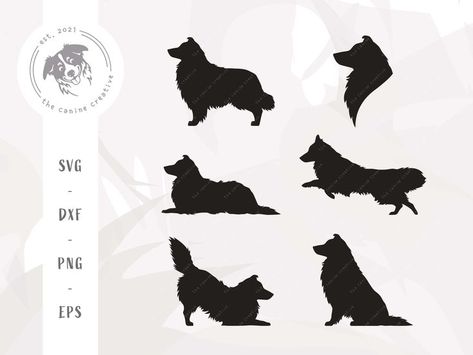 Miniature Collie, Sheepdog Breeds, Dog Silhouettes, Drawn Dog, Sheltie Dogs, Making Gifts, Simple Tattoo Designs, Dog Cuts, Silhouette Clip Art