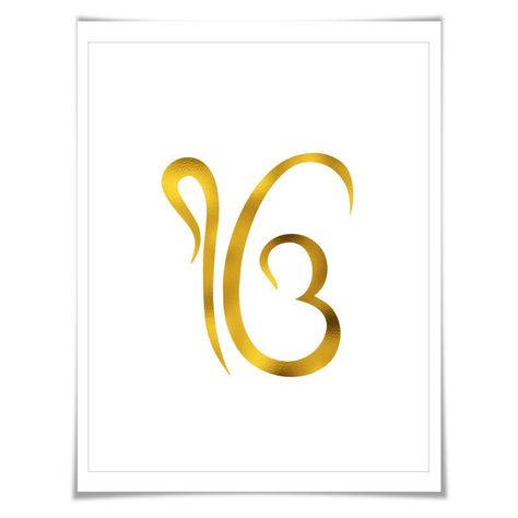 Ek Onkar Gold Foil Art Print. 7 Foil Colours. 3 Sizes. Sikh Wall Art. Sikhism Poster. One With Everything Omkar Logo, Ek Onkar Symbol, Onkar Symbol, Ek Onkar, Satnam Waheguru, Guru Nanak Wallpaper, Gold Foil Art Print, 1st June, Beauty Advertising