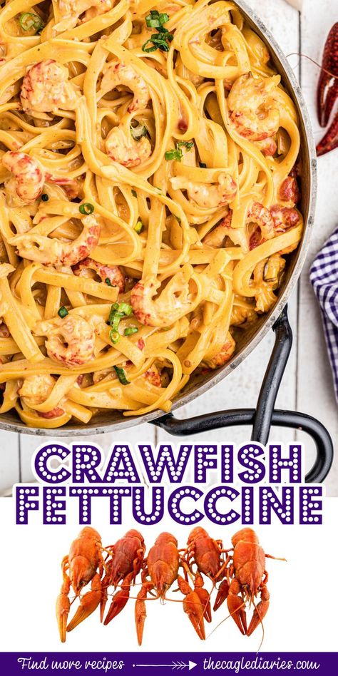 Crawfish Fettucine Recipe, Crawfish Fettuccine, Crawfish Dishes, Crawfish Pasta, Fettuccine Recipe, Fettuccine Recipes, Crawfish Recipes, Cajun Spice, Crawfish Season