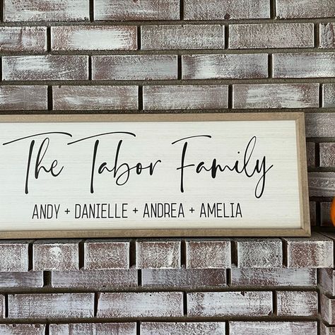 Personalized Printed Wood Family Name Sign With First Names | Etsy Name Frame, Family Name, Family Name Signs, Name Signs, First Names, Wood Print, Novelty Sign, Wood, Frame