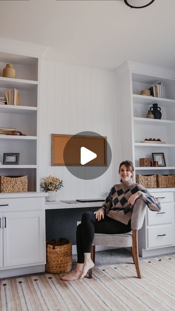 Taylor Follett | DIY & design addict on Instagram: "This audio feels dramatic but honestly, this was a labor of love. I built this for my dad & step mom and as far as I know, they still love it so much!! If you are on the fence about doing a built in desk or storage, you need it! I want to add built ins everywhere I can now 🫢  I have a tutorial on how I did it all on my website ⭐️  #builtin #desk #homeoffice #homeofficeinspo" Wall Shelf With Desk, Diy Corner Desk With Storage, Standing Desk Built In, Built In Desk For Two, Full Wall Desk, Ikea Built In Desk Hack, Home Office Built Ins With Desk, Cowgirl Office, Counter Height Desk