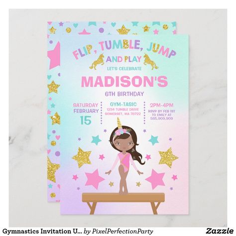 Gymnastics Theme Birthday Party, Gymnastics Theme Birthday, Gymnastics Invitations, Gift Bags Birthday, Gymnastics Birthday Party, Gym Party, Birthday Party Favor Bags, Gymnast Birthday Party, Gymnastics Party