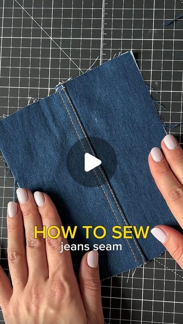 How To Sew Denim Jeans, Sewing Jeans Hacks, How To Sew Denim, How To Sew Jeans, Sew Jeans, Sew Denim, How To Fold Jeans, Sewing Denim, Denim Hacks