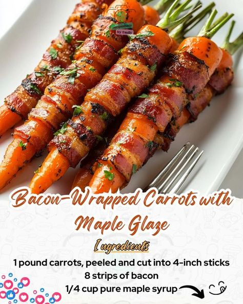 Maple Bacon Wrapped Carrots, Bacon Wrapped Maple Glazed Carrots, Bourbon Maple Glazed Carrots, Bacon Wrapped Carrots With Maple Glaze, Maple Bacon Carrots, Bacon Wrapped Carrots, Bacon Carrots, Asian Keto, Carrots Glazed