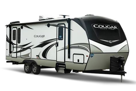 America's Favorite: Keystone Cougar Half-Ton Travel Trailer RVs - Keystone RV Best Travel Trailers, Rv Types, Solar Camping, Keystone Rv, Fifth Wheels, Fresh Water Tank, Toy Hauler, Rvs For Sale, Rv Travel