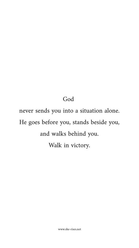 #God #NeverAlone #BesideYou #BehindYou #BeforeYou #WalkinVicory #Quote #SheRises God Delivers Quotes, Quotes On Surrendering To God, God Guide Me Quotes, Sprital Quotes, Aesthetic God Quotes, God Quotes Aesthetic, God Guide Me, Ayat Alkitab, Inspirational Bible Quotes