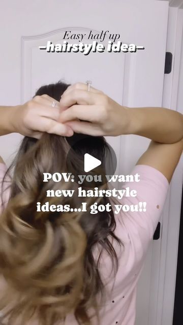 Amelia Gaerte on Instagram: "⭐️Easy half up hairstyle idea⭐️  Save for later and follow for more!  #halfuphairstyle #hairtutorial #hairstyleoftheday #hairstyletutorial #hairreel #easyhairstyle #cutehairstyle #hairtipsandtricks #hairstyleideas #hairinspo" Half Up Dos For Long Hair Tutorial, Some Up And Some Down Hairstyles, Easy Hair Styles Half Up Half Down, Dressy Casual Hairstyles, Easiest Half Up Half Down Hair, Easy Half Up Half Down Hair With Clip, Long Hair Updo Half Up Half Down, Half Up Hair With Volume, Hair Half Up Half Down Medium Length