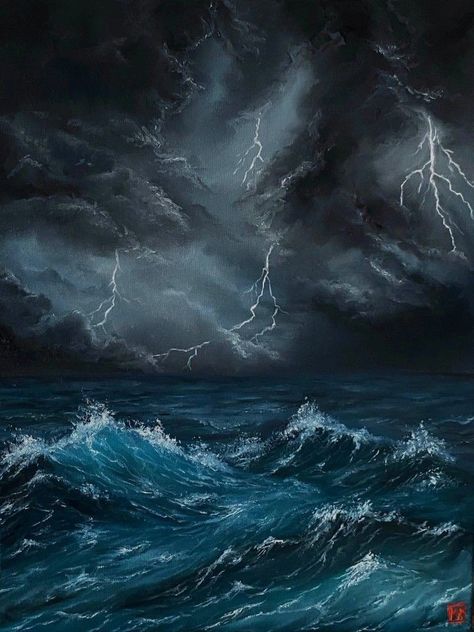 Storm Over Ocean Aesthetic, Stormy Sky Over Ocean, Stormy Waves Painting, Storm At Sea Painting, Rain Storm Painting, Stormy Seas Painting, Storms At Sea, Storm Sky Painting, Ocean Storm Drawing