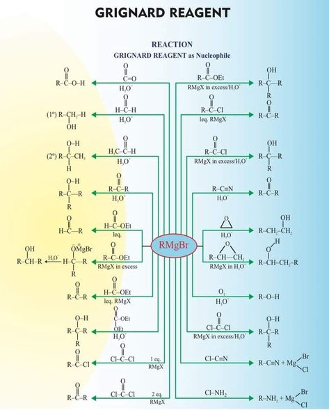 Grignard Reagent RMgX all reaction in one page notes Reagents Organic Chemistry, Chemistry Reactions Organic, Grignard Reagent Reactions, Resonance Chemistry, General Organic Chemistry, University Notes, Chemistry Lecture, Organic Chemistry Notes, Organic Chemistry Reactions