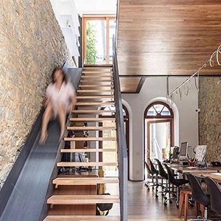 Staircase Slide, Indoor Slides, Loft Interior, Office Space Design, Modern Architects, Loft Design, House Stairs, Staircase Design, Stairs Design