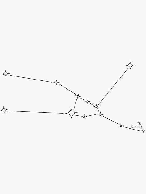 "taurus constellation (minimal)" Sticker by belilly | Redbubble Taurus Constellation Tattoo Collar Bone, Tattoo Taurus Constellation, Taurus Tattoo Stars, Minimalist Tattoo Taurus Zodiac Signs, Taurus Drawing, Taurus Star Constellation Tattoo, Minimalist Taurus Constellation Tattoo, Parallel Reality, Taurus Constellation Tattoo