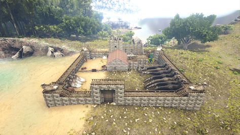 Built on The Island map north of the hidden lake Ark The Island Map, Ark House Ideas, Ark Builds, Ark Ideas, Ark Survival Evolved Bases, Hidden Lake, Base Ideas, Conan Exiles, Ark Survival Evolved