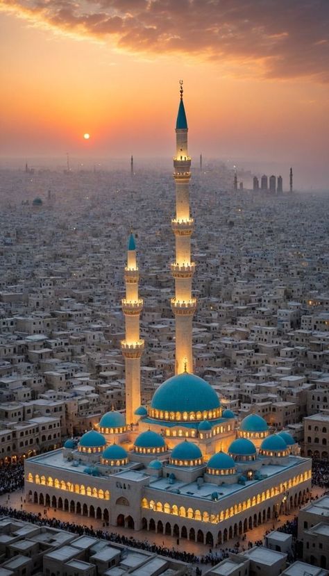 Islamic Background Images, Beautiful Scenery Paintings, Around The World Cruise, Mecca Images, City Nature, Medina Mosque, Mosque Design, Best Nature Images, Beautiful Scenery Photography