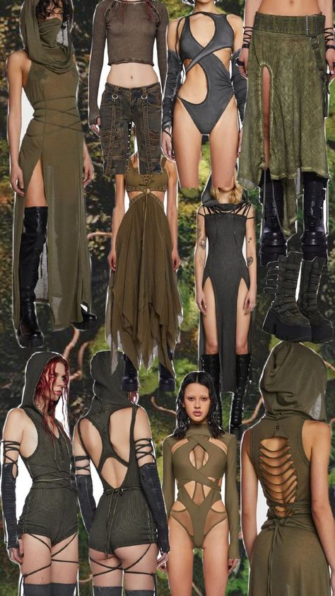 Dystopian Aesthetic Clothes, Rave Outfits Edc, Edm Festival Outfit, Rave Style, Festival Attire, Festival Outfits Rave, Earthy Outfits, Fairy Clothes, Music Festival Outfits