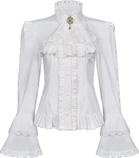 Victorian White Shirt, Gothic Pirate, Pirate Shirt, Ruffle Tops, Victorian Blouse, Pirate Shirts, Vintage Long Sleeve, Ruffle Top, White Shirt