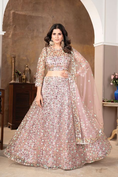 RHC 965 SINGLES AVAILABLE Fabric Details Lehenga : *Premium Net Embellished With Beautiful Heavy Four Sequins Work With Heavy Cancan And Canvas With Double Inner Covering With Flair 4+ MTR Flair*( Semi Stitched Upto Xxl ) *With Heavy Cancan And Canvas With Double Inner Covering* Blouse : *Premium Net Embellished With Beautiful Heavy Four Sequins Work, With Sleeves Work With ,Both Side Work Front And Back With Silk Inner For Blouse*( Unstitched ) Dupatta : *Premium Net Embellished With Heav... Lancha Lehenga, Bridesmaid Lehengas, Lehenga Bridesmaid, Lehenga Bridal, Bridesmaid Lehenga, Outfits Indian, Lehenga Fabric, Wedding Lehengas, Floral Skirts