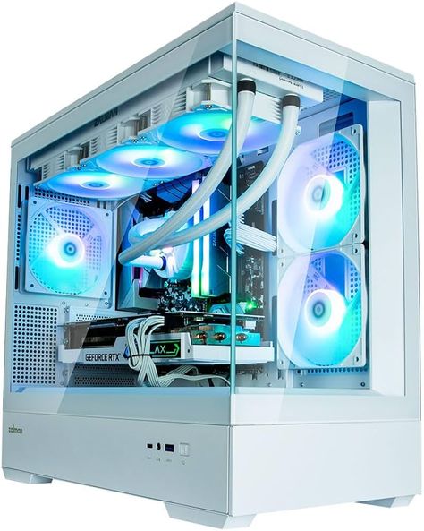 Zalman P30 Micro-ATX Gaming PC Case - 3 x 120mm ARGB Fans Pre-Installed - Panoramic View, Frameless Tempered Glass Front & Side Panel with USB Type C and USB 3.0, White : Amazon.ca: Electronics Micro Atx Build, Pc Build, Custom Pc, Mini Itx, Pc Case, Panoramic View, Computer Case, Pc Cases, Home Tv