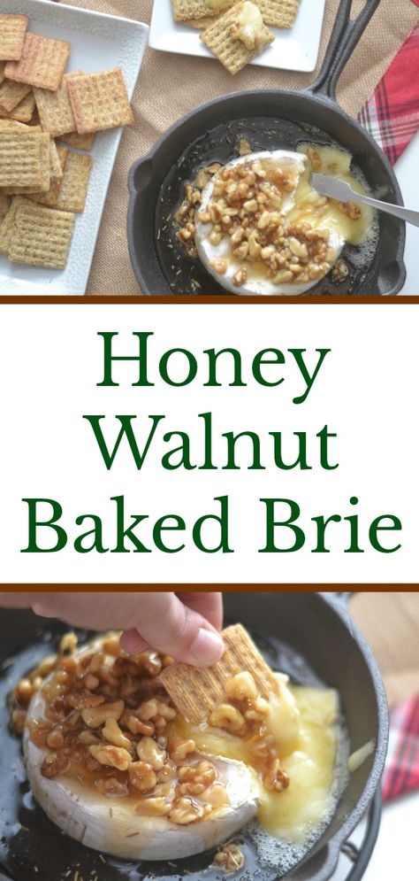 Baked Brie Honey, Easy Baked Brie Recipe, Baked Brie Appetizer, Baked Brie Recipes, Brie Puff Pastry, Brie Appetizer, Brie Recipes, Honey Walnut, Baking With Honey