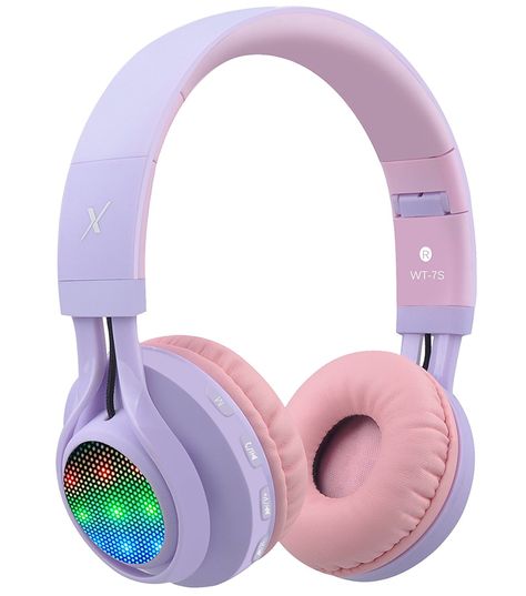 Amazon.com: Riwbox WT-7S Bluetooth Headphones, LED Light Up Wireless Foldable Stereo Headset with Microphone and Volume Control for PC/ iPhone/ TV/ iPad (Pink): Cell Phones & Accessories Ipad Purple, Penyimpanan Makeup, Bose Headphones, Cute Headphones, Girl With Headphones, Headphones Wireless, Kids Headphones, Headphones Design, Best Headphones